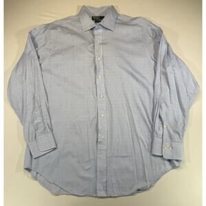 Polo Ralph Lauren Philip Dress Shirt Blue Pattern Mens 17 34/35 Cotton